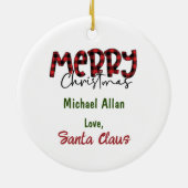 Liebe aus Weihnachten Keramik Ornament (Hinten)