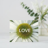 Liebe aus weißer Blume. Postkarte (Stehend Vorderseite)
