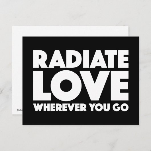 Liebe ausradieren, wo immer man auf schwarzem Zita Postkarte (Vorne/Hinten)