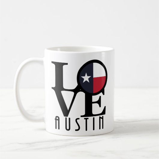LIEBE Austin Texas 11oz Kaffeetasse (Links)
