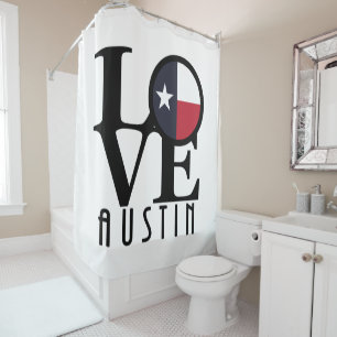 LIEBE Austin Texas Duschvorhang