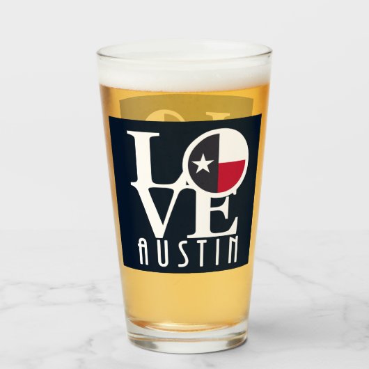 LIEBE Austin Texas Glas (Rückseite (gefüllt))