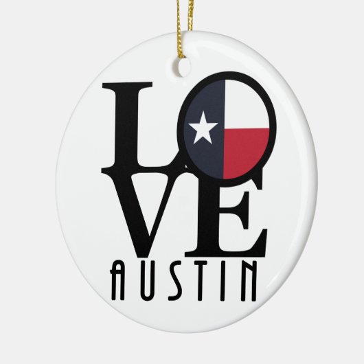 LIEBE Austin Texas Keramik Ornament (Links)