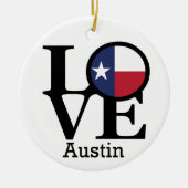 LIEBE Austin TX Keramik Ornament (Vorne)