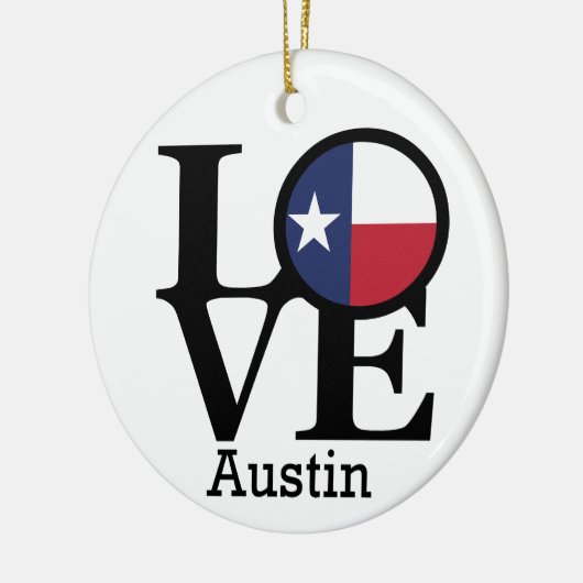 LIEBE Austin TX Keramik Ornament (Links)