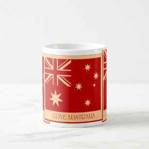 Liebe Australien - Flag Vintage Mugs Kaffeetasse