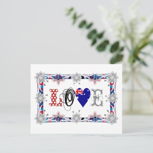 Liebe Australien Postkarte (Stehend Vorderseite)