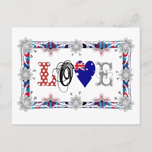 Liebe Australien Postkarte (Vorderseite)