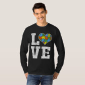 Liebe Autismus Bewusstsein für Kinder Mama Vater H T-Shirt (Vorne ganz)