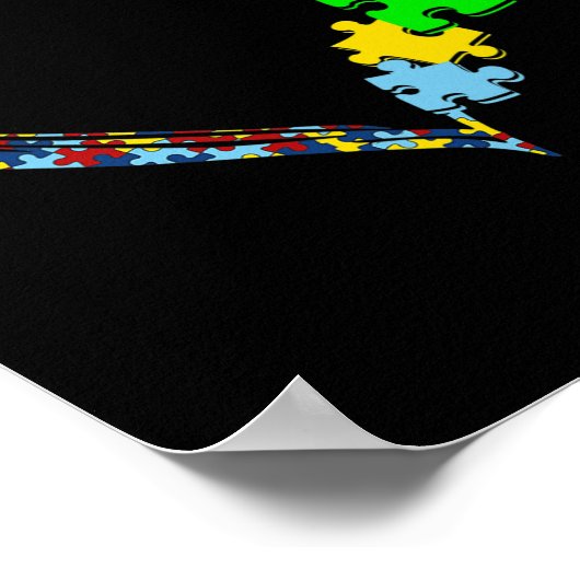 Liebe Autismus Bewusstsein Herz Puzzle Piece Valen Poster (Ecke)