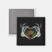 Liebe Autismus Bewusstsein Herz Puzzle Stückchen S Magnet (Vorderseite/Rückseite)