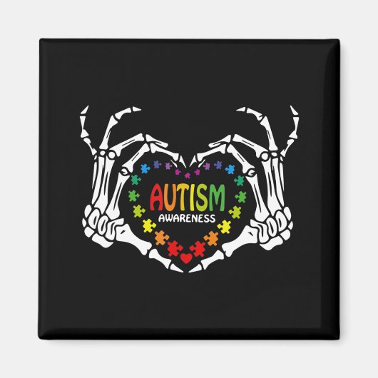 Liebe Autismus Bewusstsein Herz Puzzle Stückchen S Magnet (Vorne)
