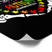 Liebe Autismus Bewusstsein Herz Puzzle Stückchen S Poster (Ecke)