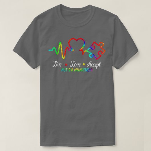 Liebe Autismus Bewusstsein Monat Puzzle Akzeptiere T-Shirt (Design vorne)