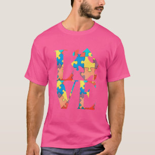 Liebe Autismus Bewusstsein Puzzle Piece Cool leben T-Shirt