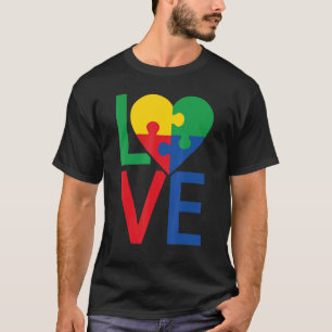 Liebe Autismus-Puzzleteil für Kinder, Mama und Pap T-Shirt