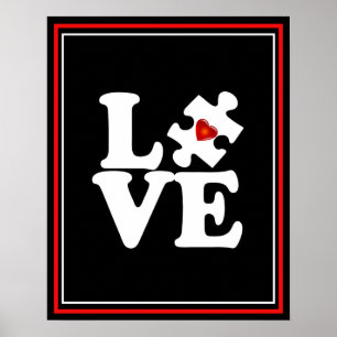LIEBE Autismus Unterstützung Wall Pop Art Poster