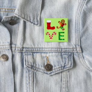 LIEBE Autismus Weihnachten Button