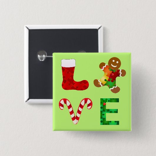 LIEBE Autismus Weihnachten Button (Vorne & Hinten)
