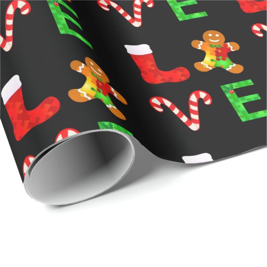 LIEBE Autismus Weihnachten Geschenkpapier (Rolleneckpunkt)