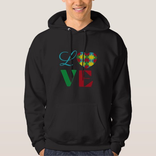 Liebe Autistisches Puzzle Hoodie (Vorderseite)