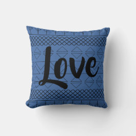 Liebe Aztec Muster Geometric Dark Blue Kissen
