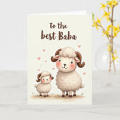 Liebe Baba Schaf Karte (Gelbe Blume)