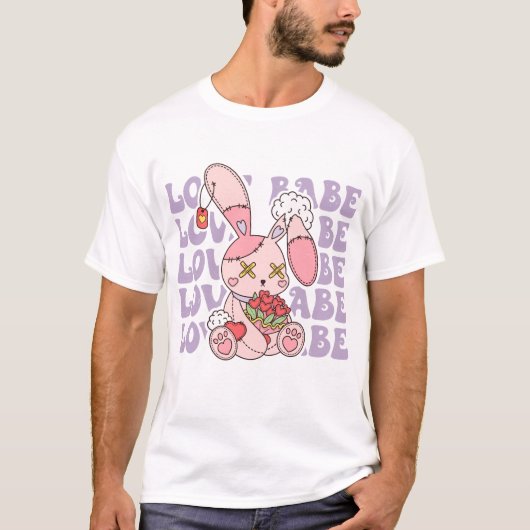 Liebe Babe Valentine Bunny T-Shirt (Vorderseite)