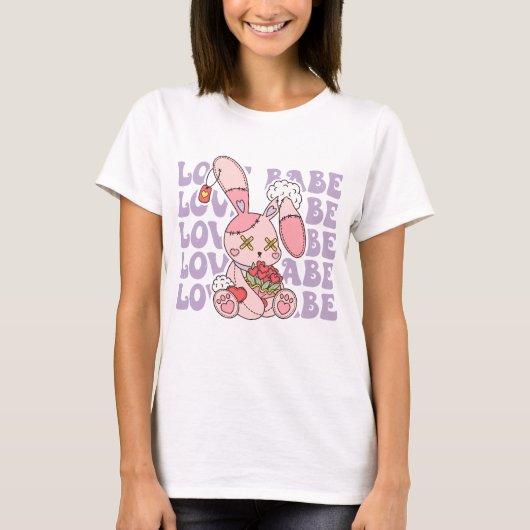 Liebe Babe Valentine Bunny T-Shirt (Vorderseite)