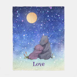 Liebe, Baby Hippo und ihre Mutter Fleecedecke