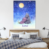 Liebe, Baby Hippo und ihre Mutter Leinwanddruck (Insitu (Schlafzimmer))