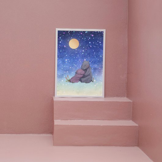 Liebe, Baby Hippo und ihre Mutter Poster