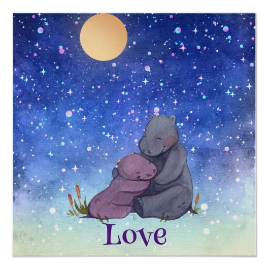 Liebe, Baby Hippo und ihre Mutter Poster (Vorderseite)