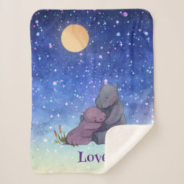 Liebe, Baby Hippo und ihre Mutter Sherpadecke