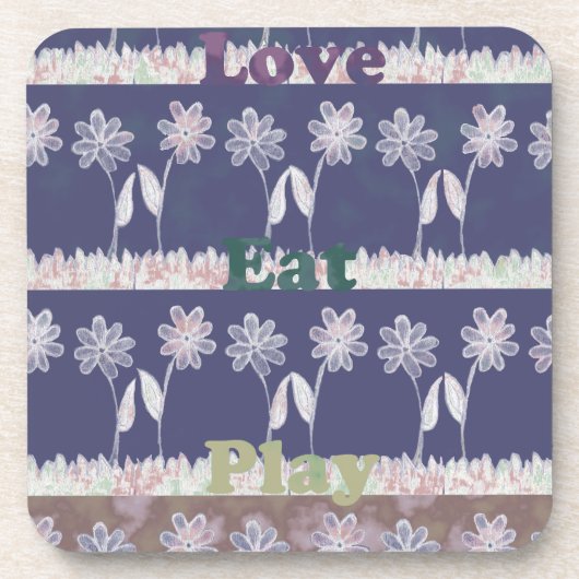 Liebe Baby-Shower-Farben in Blau Untersetzer (Vorderseite)