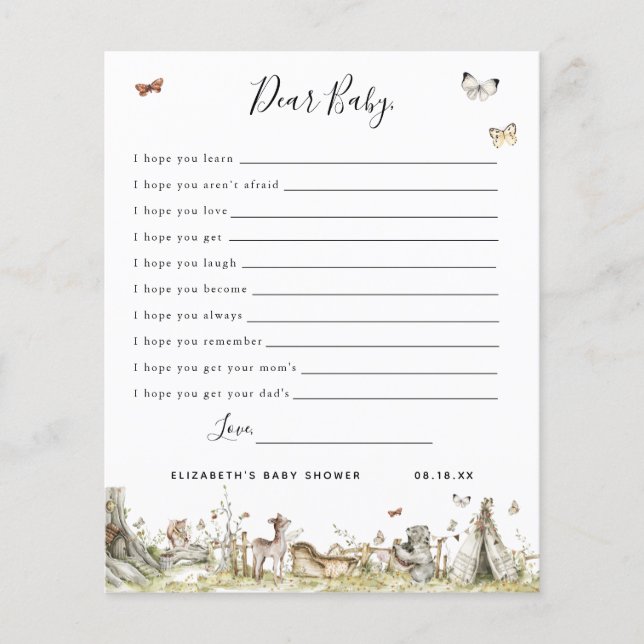 Liebe Baby wünscht | Baby Showspiel (Vorderseite)