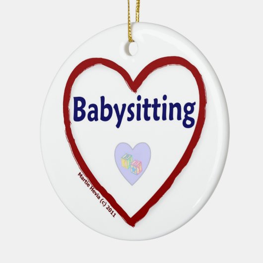 Liebe Babysitting Keramikornament (Links)