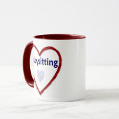 Liebe Babysitting Tasse (Vorderseite Links)