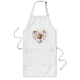 Liebe Backen Herz Wasserfarbe Lange Schürze