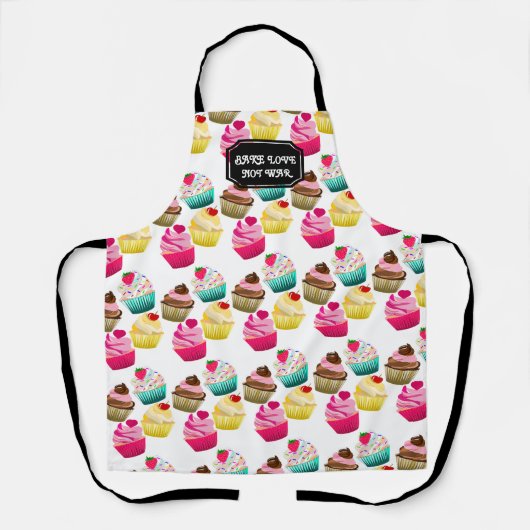 Liebe backen, nicht Krieg, backen mit Liebe Schürze (Vorderseite)