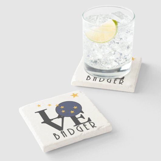 LIEBE Badger Alaska Steinuntersetzer (Seitenansicht)