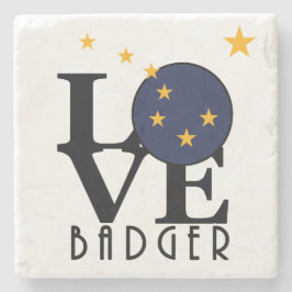 LIEBE Badger Alaska Steinuntersetzer