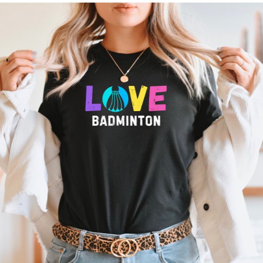 Liebe Badminton | Bold Colorful Shuttlecock Graphi T-Shirt