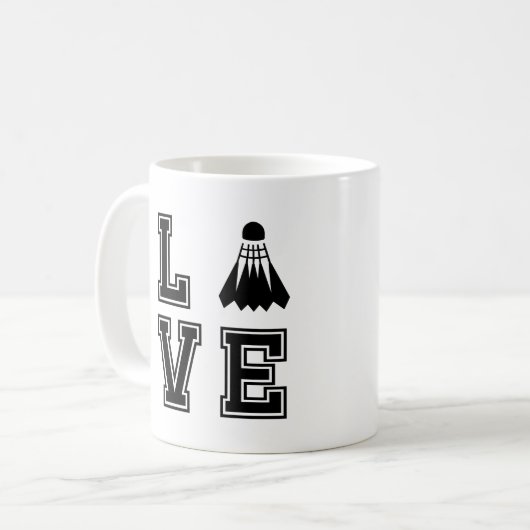 Liebe Badminton Kaffeetasse (Vorderseite Links)