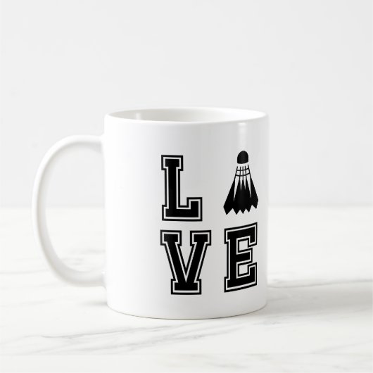 Liebe Badminton Kaffeetasse (Links)