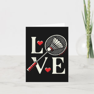 Liebe Badminton Player Heart Racket Shuttle Karte