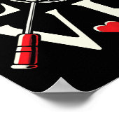 Liebe Badminton Player Heart Racket Shuttle Poster (Ecke)