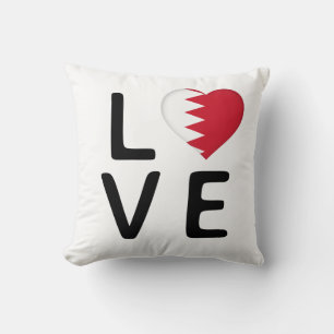 Liebe - Bahrain-Flagge Kissen