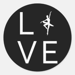 Liebe Ballerina Tanz Lover Dance Silho Runder Aufkleber