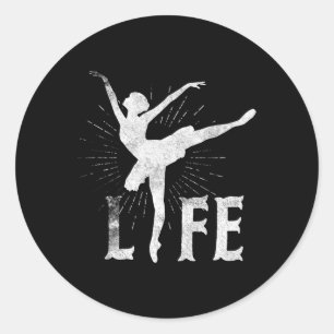 Liebe Ballett Leben T Shirt Tänzer gibt Tanzball Runder Aufkleber